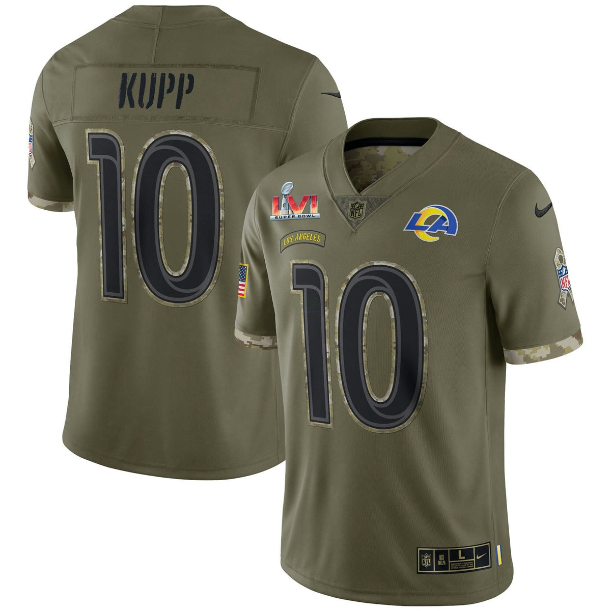 NFL Cooper Kupp Los Angeles Super Bowl Patch Salute To Service Jersey - Cooper Kupp