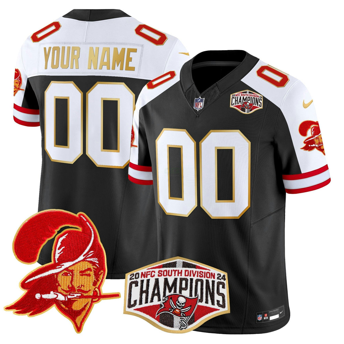 NFL Creamsicle 2024 NFC South Division Champions Patch Gold Trim Vapor Limited Jersey