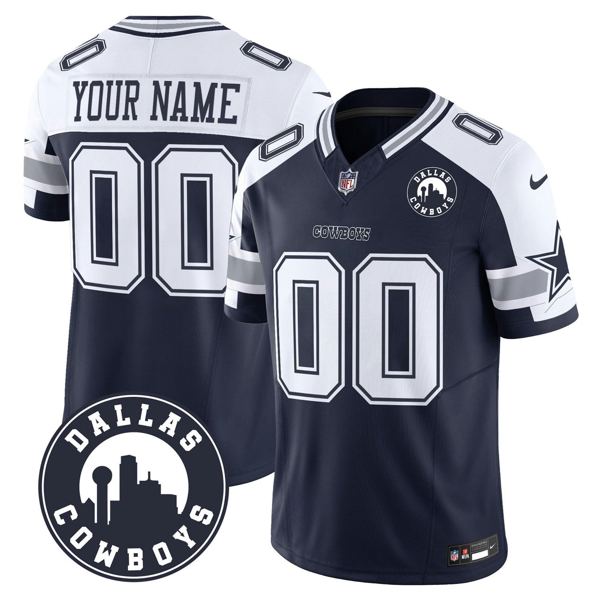 NFL “Dallas City” Patch Vapor Limited Jersey