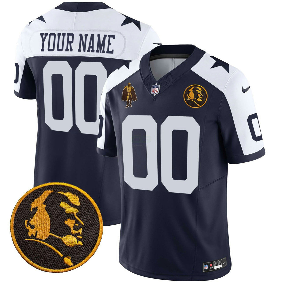 NFL Dallas Throwback John Madden Patch Jersey - Navy Blue