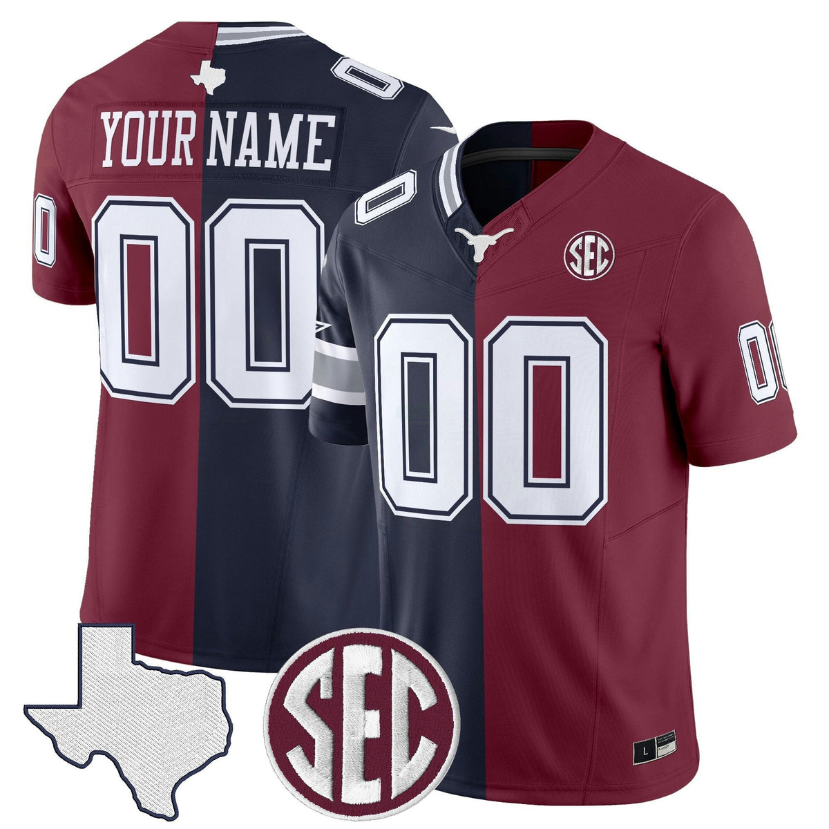 NFL Dallas x College Football’ Split Vapor Limited Jersey