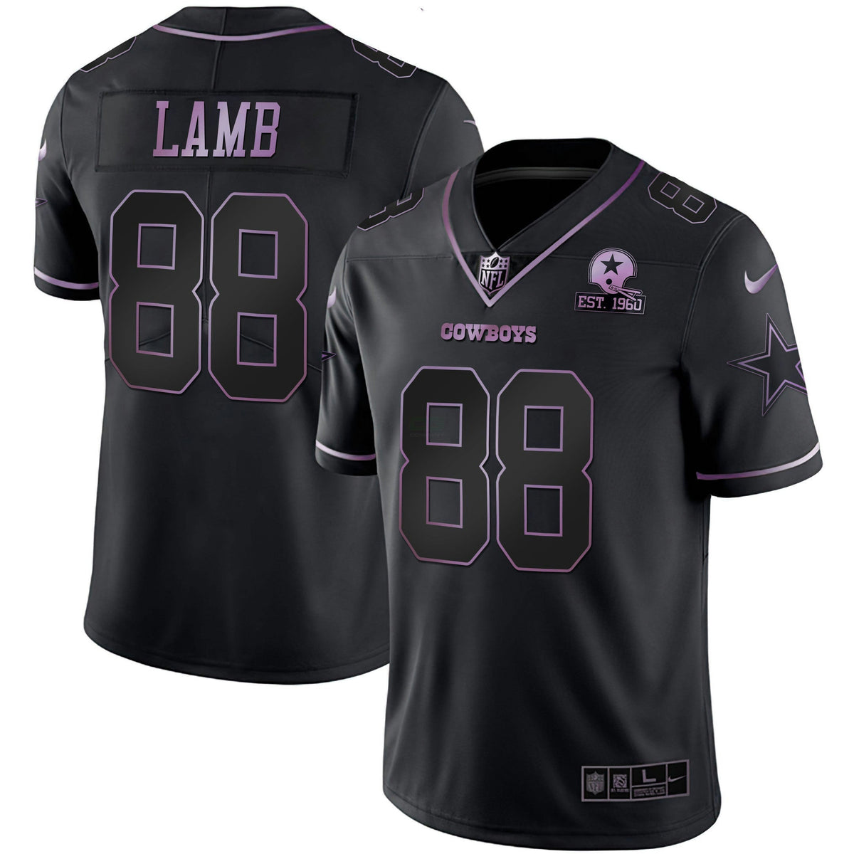 Jersey NFL Deep Purple Vapor Limited Est 1960 Patch