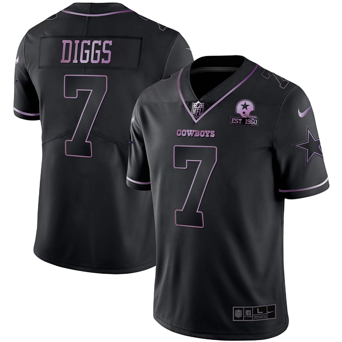 Jersey NFL Deep Purple Vapor Limited Est 1960 Patch