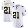 NFL Deion Sanders Atlanta White Gold Jersey - White Gold