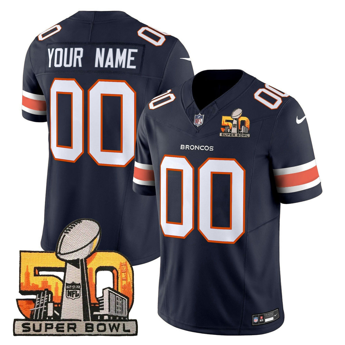 NFL Denver Super Bowl 50 Patch Vapor Limited Jersey