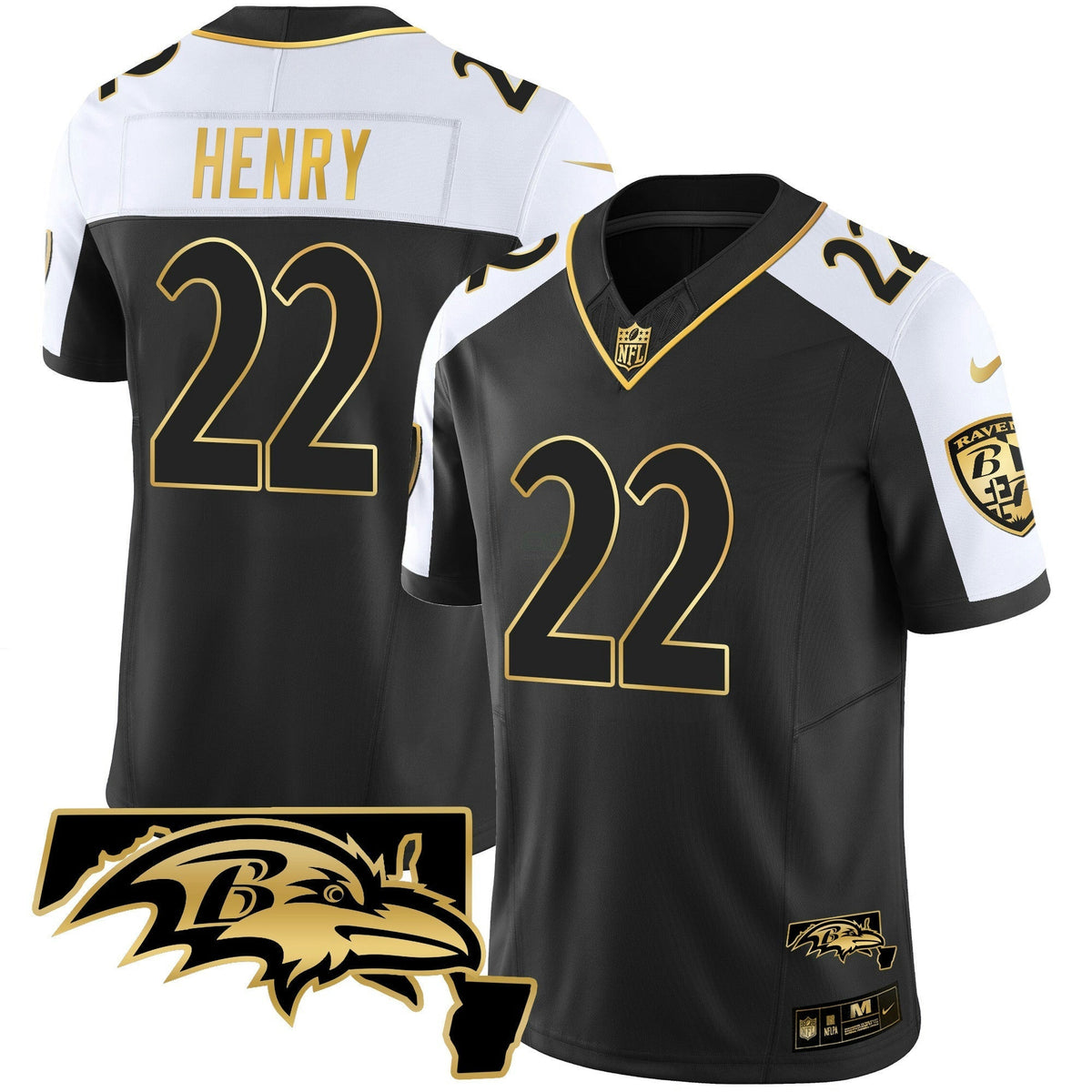 NFL Derrick Henry Maryland Patch Vapor Gold Jersey