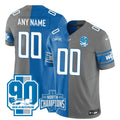 NFL Detroit 90th Season & NFC Champions Patch Split Jersey - Split Blue