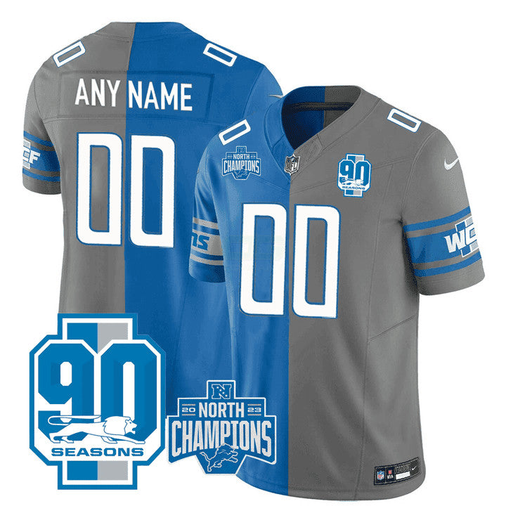 NFL Detroit 90th Season & NFC Champions Patch Split Jersey - Split Blue