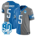 NFL Detroit 90th Year Patch Split Vapor Jersey