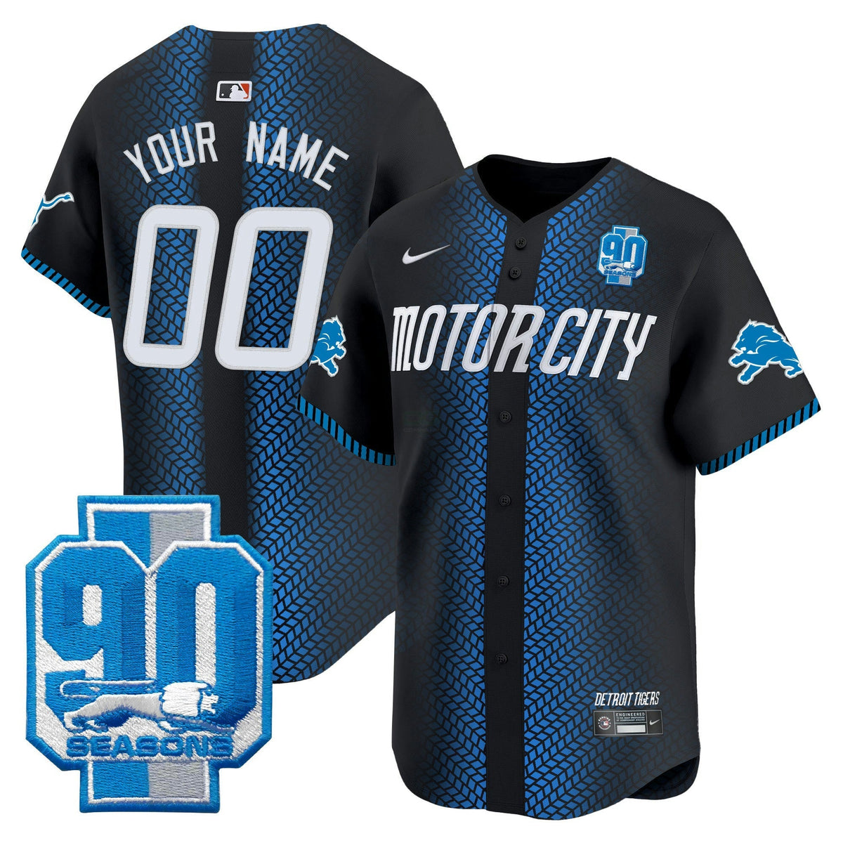 NFL Detroit 90th Year Patch Vapor Premier Limited Jersey