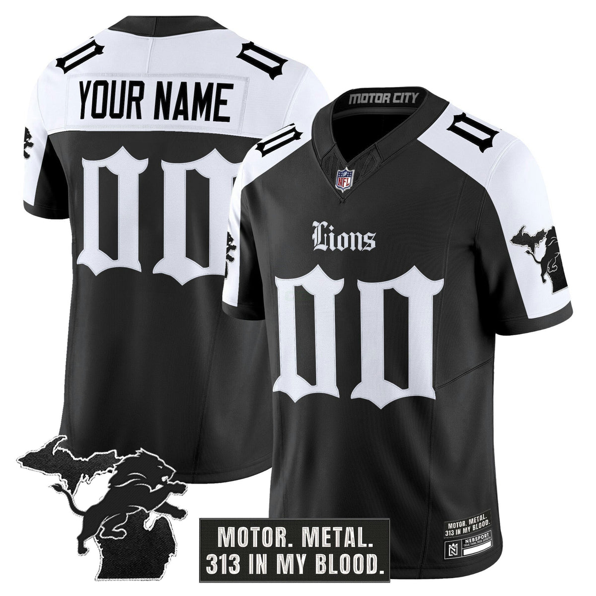 NFL Detroit ‘Gothic Motor Grit Edition’ Vapor Limited Jersey