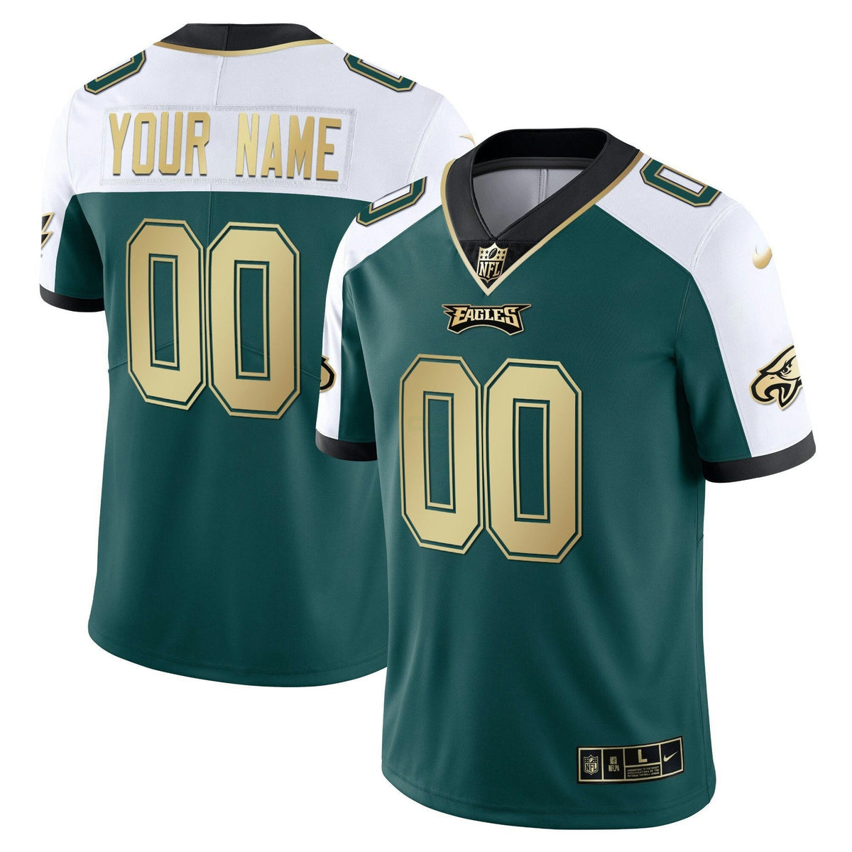 Jersey NFL Gold & Split Custom Name and Number