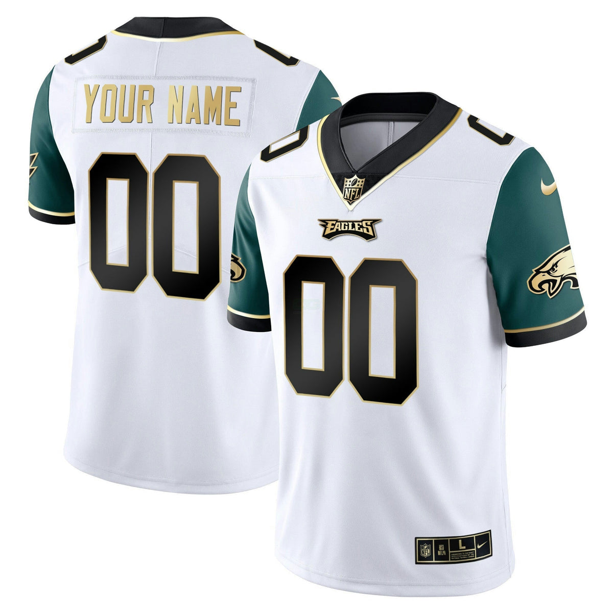 Jersey NFL Gold & Split Custom Name and Number