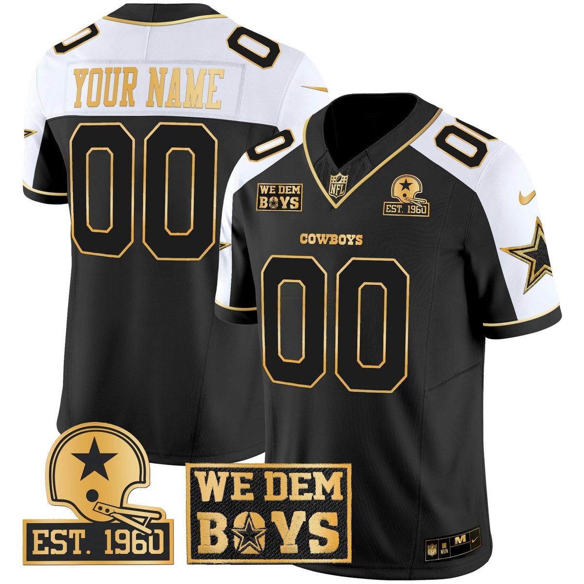 NFL Est. 1960 & We Dem Boyz Patch Gold Vapor Limited Jersey