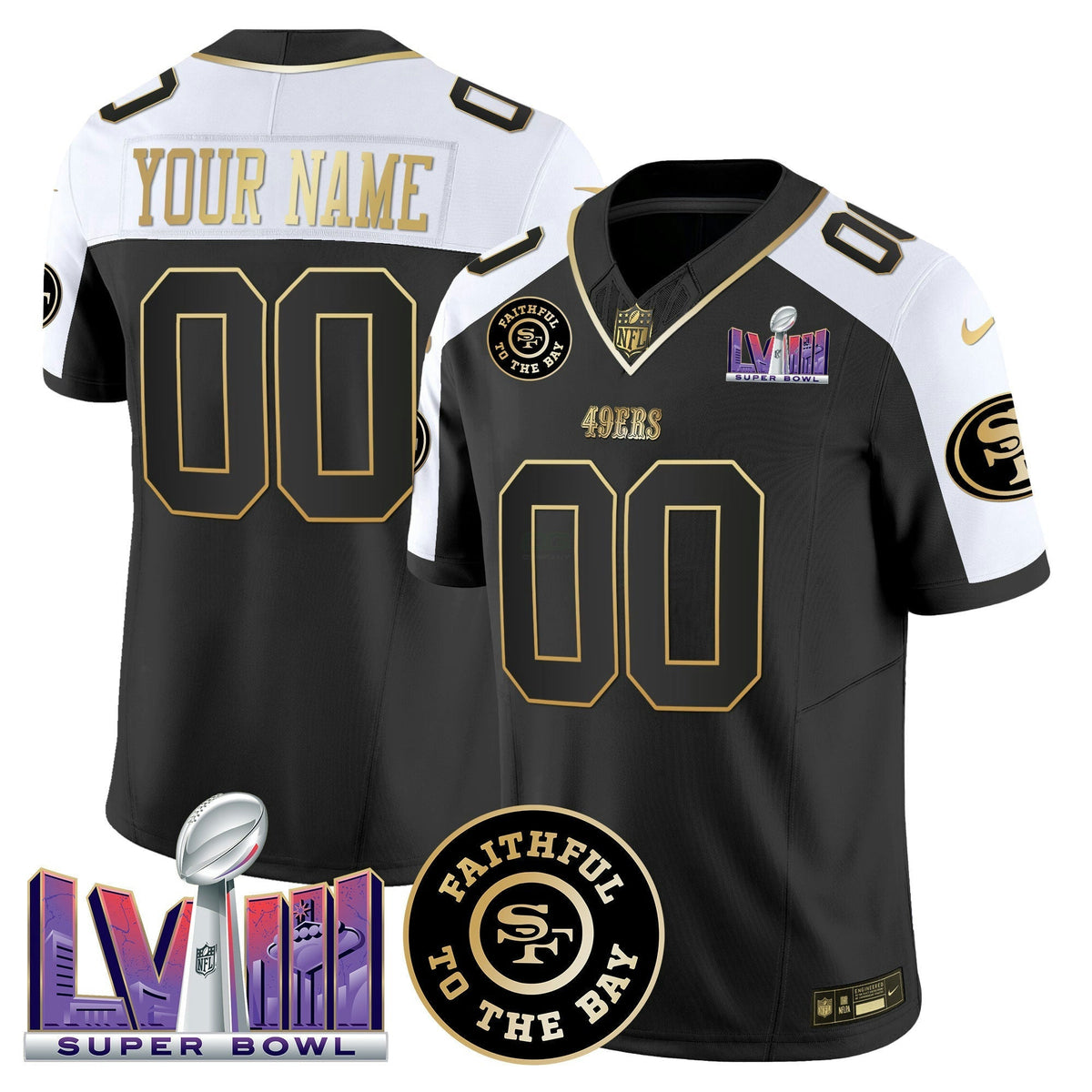 NFL Faithful & Super Bowl LVIII Patch Vapor Jersey V2