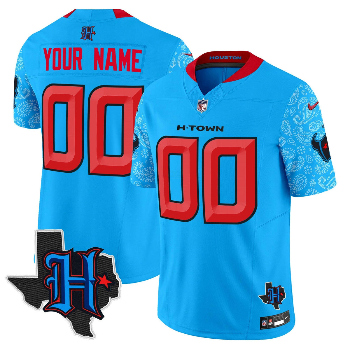 NFL Houston 2024 Texas Patch Vapor Limited Jersey V4