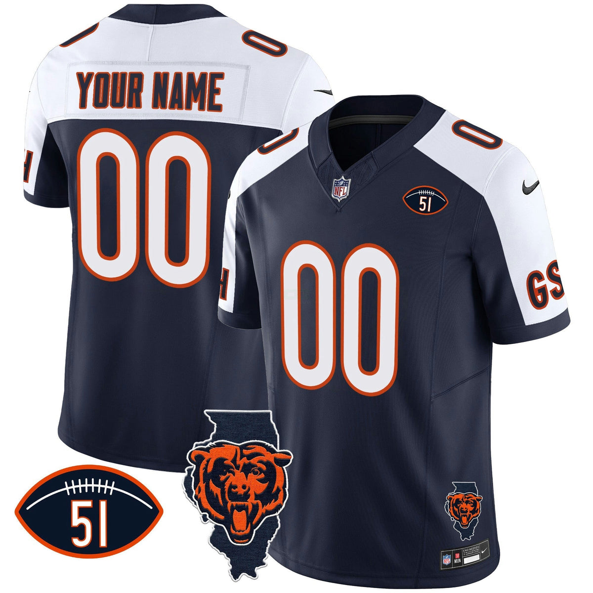 NFL Illinois Patch Vapor Jersey