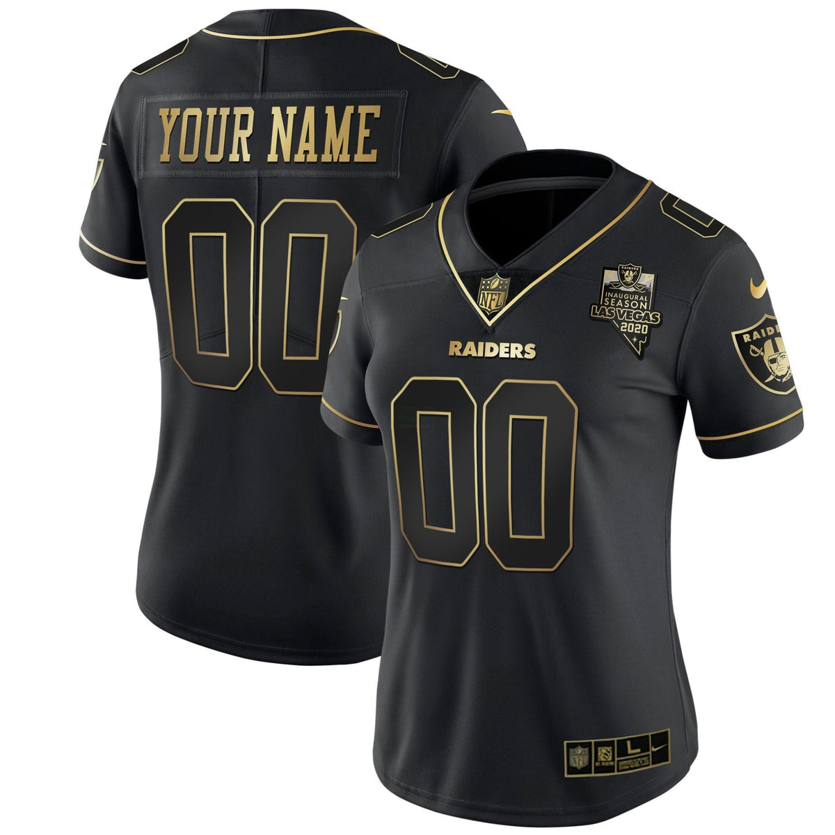 Jersey NFL Inaugural Season Patch Gold & Split Custom Name and Number