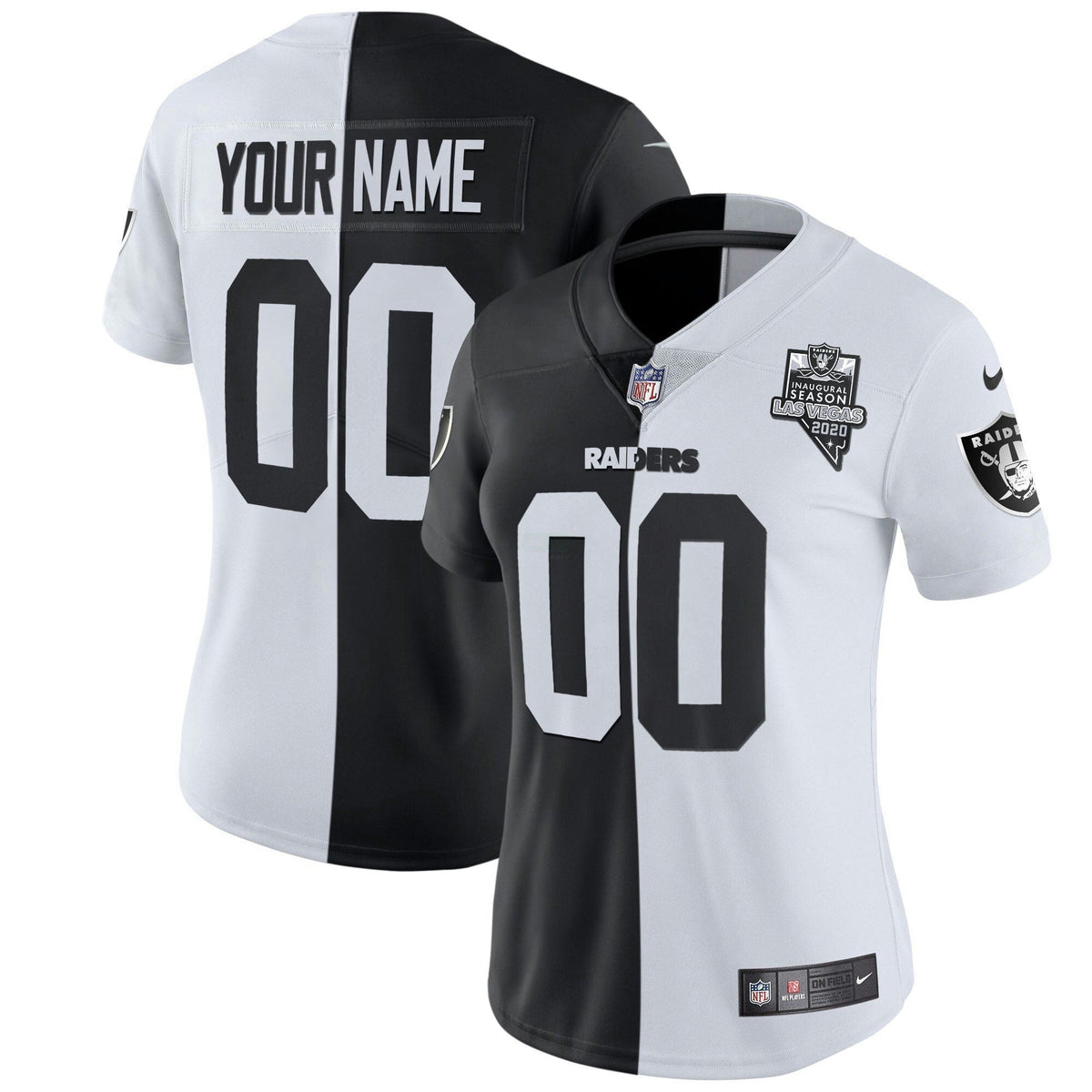 Jersey NFL Inaugural Season Patch Gold & Split Custom Name and Number