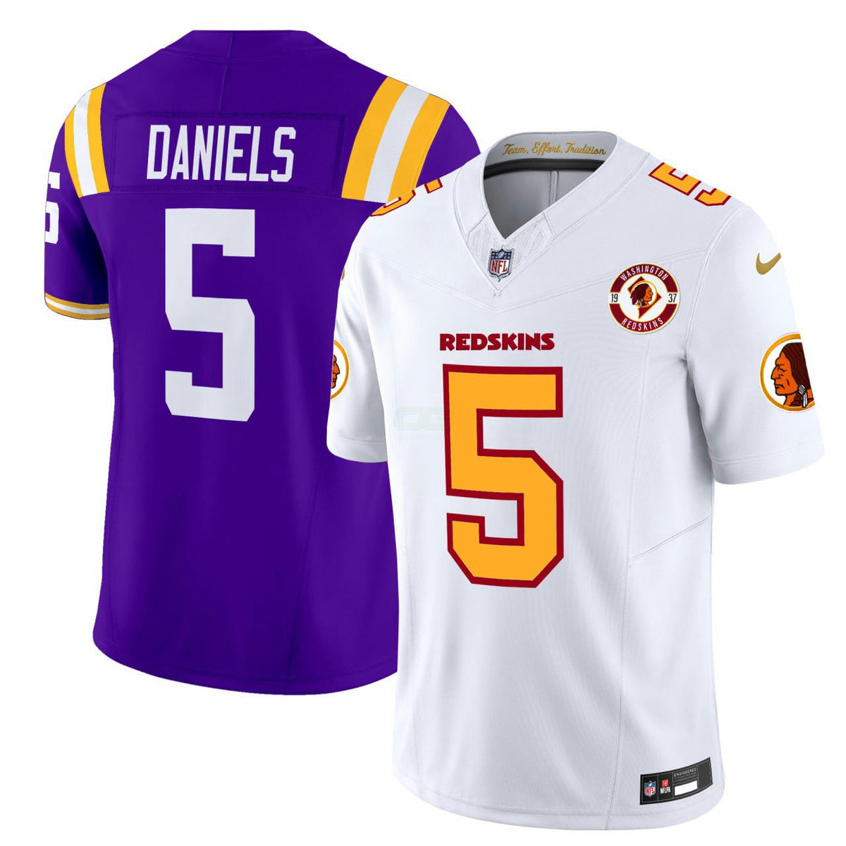 NFL Jayden Daniels LSU Purple & White Redskins Limited Jersey - Jayden Daniels