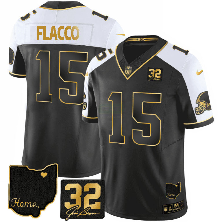 NFL Joe Flacco Cleveland Gold Vapor Jersey