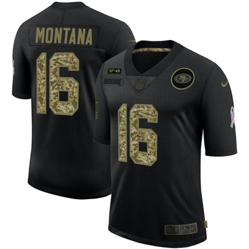 NFL Joe Montana Salute To Service Camo Black Jersey - Joe Montana