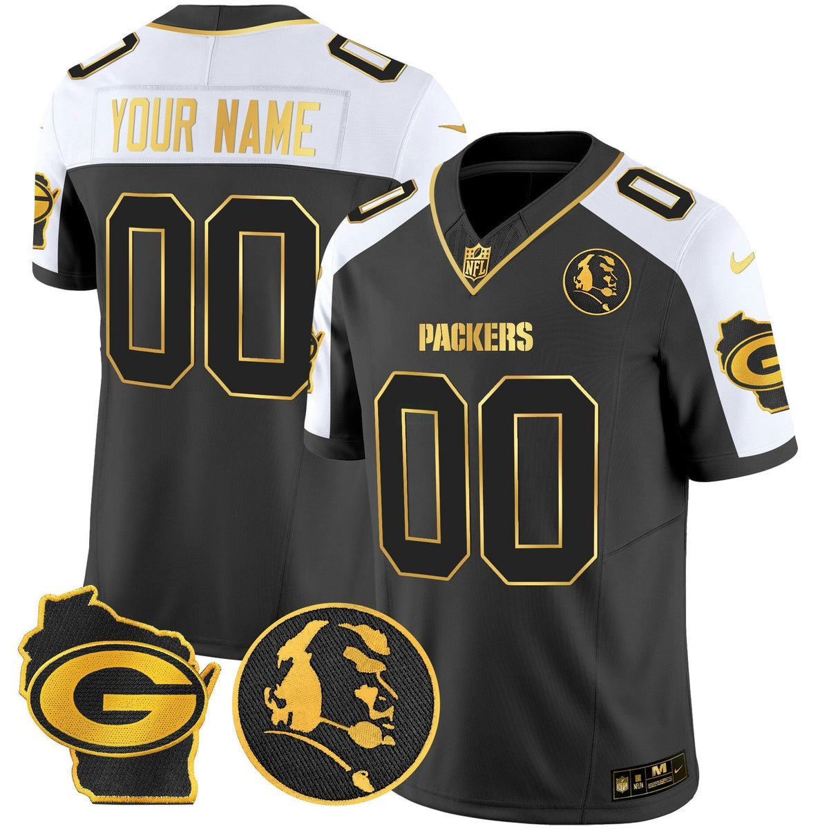 NFL John Madden & Home Patch Gold Vapor Limited Jersey