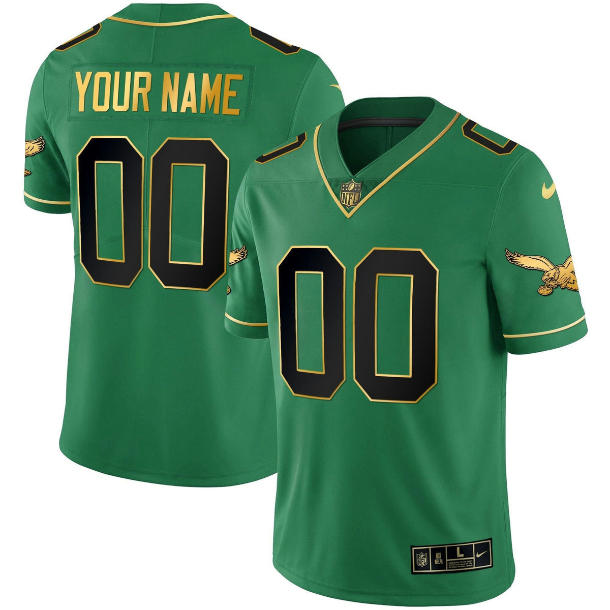 NFL Kelly Green Gold Jersey