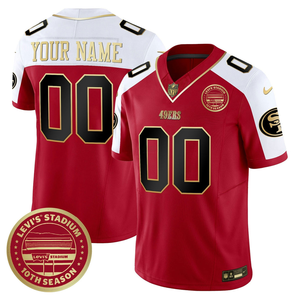 NFL Levi’s Stadium 10th Season Patch Vapor Limited Jersey
