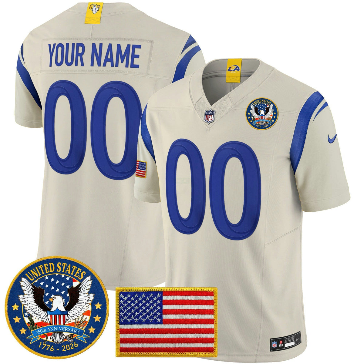 NFL Los Angeles 2025 “United States 250th Anniversary Patch” Vapor Limited Jersey
