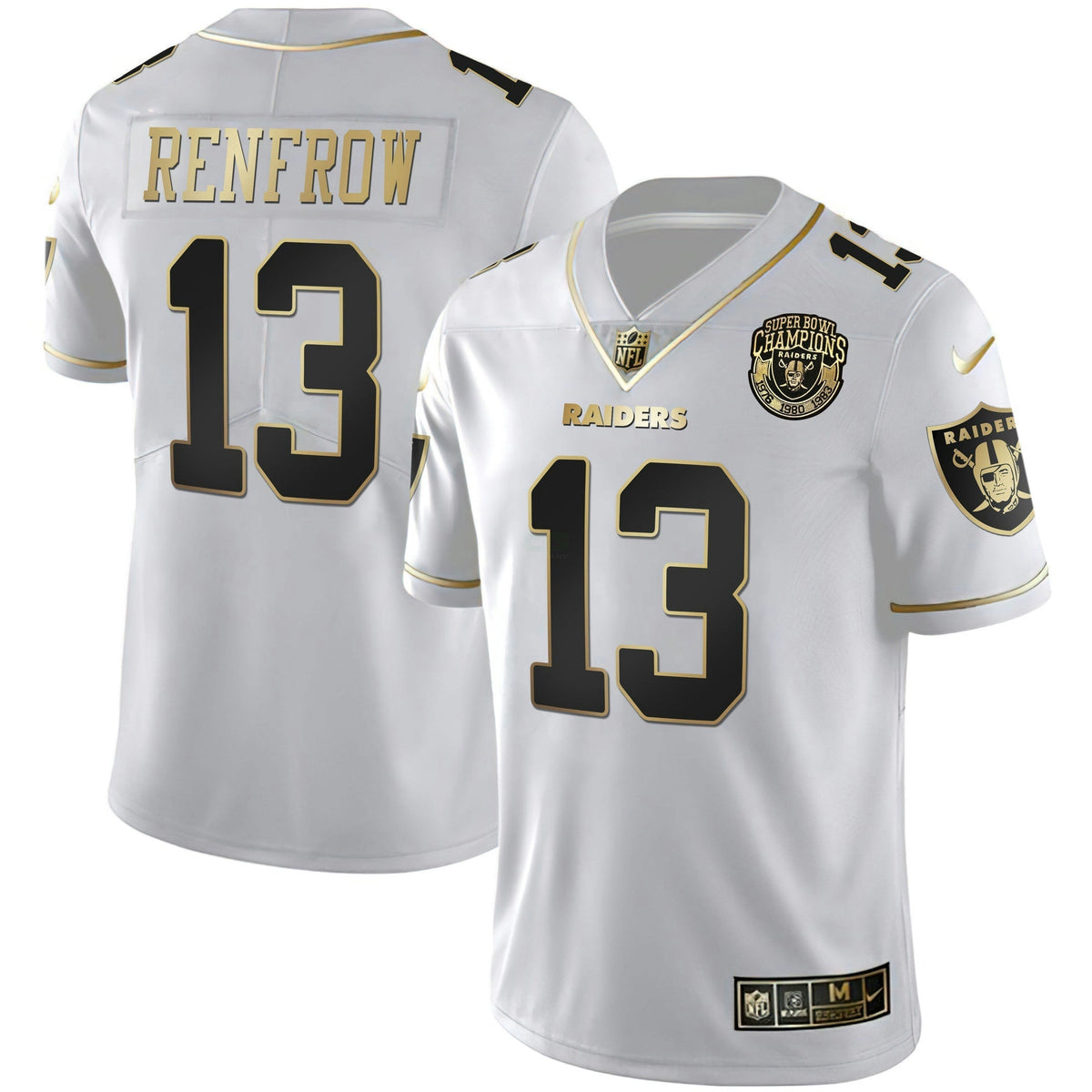 Jersey NFL Men’s 1976 – 1980 – 1983 Super Bowl Champions Patch White Gold and Black Gold