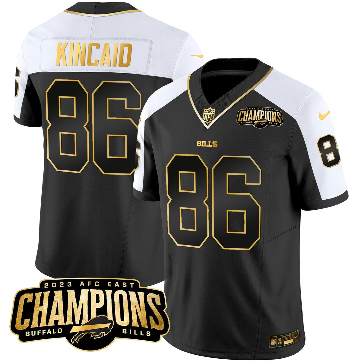 NFL Men’s 2023 AFC East Champions Patch Gold Vapor Jersey
