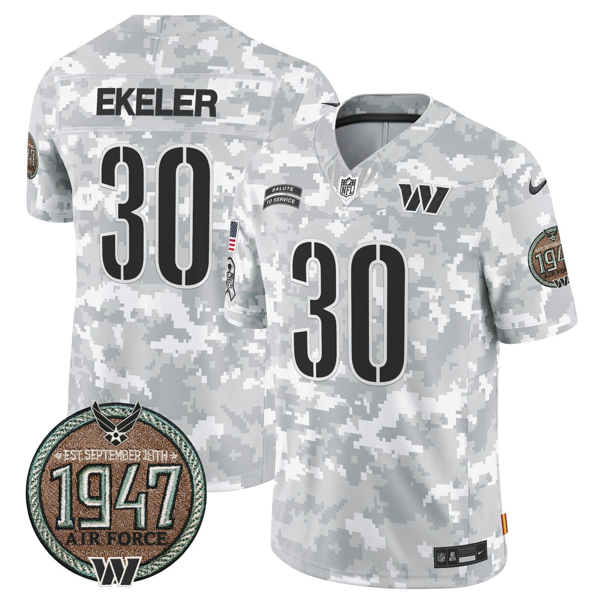 NFL Washington Commanders Men’s 2024 Salute to Service Establishment Year Patch Vapor Limited Jersey