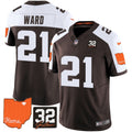 NFL Cleveland Browns Men’s #32 Jim Brown Memorial & Home Patch Jersey V2 - Alternate