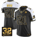 NFL Men’s #32 Jim Brown Memorial Patch Gold Jersey