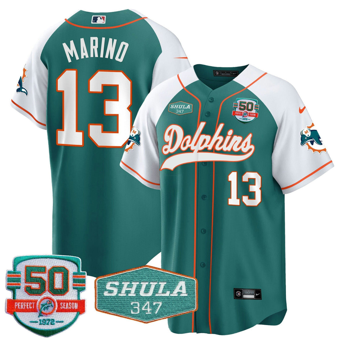 NFL Men’s 50th & Don Shula 347 Memorial Patch Jersey