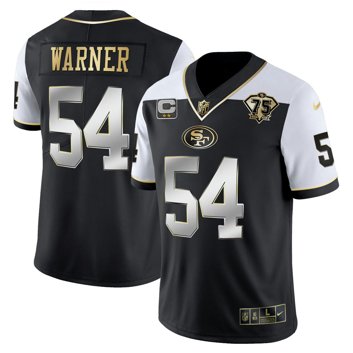 Jersey NFL Men’s 75th Anniversary Patch Vapor RFLCTV Gold
