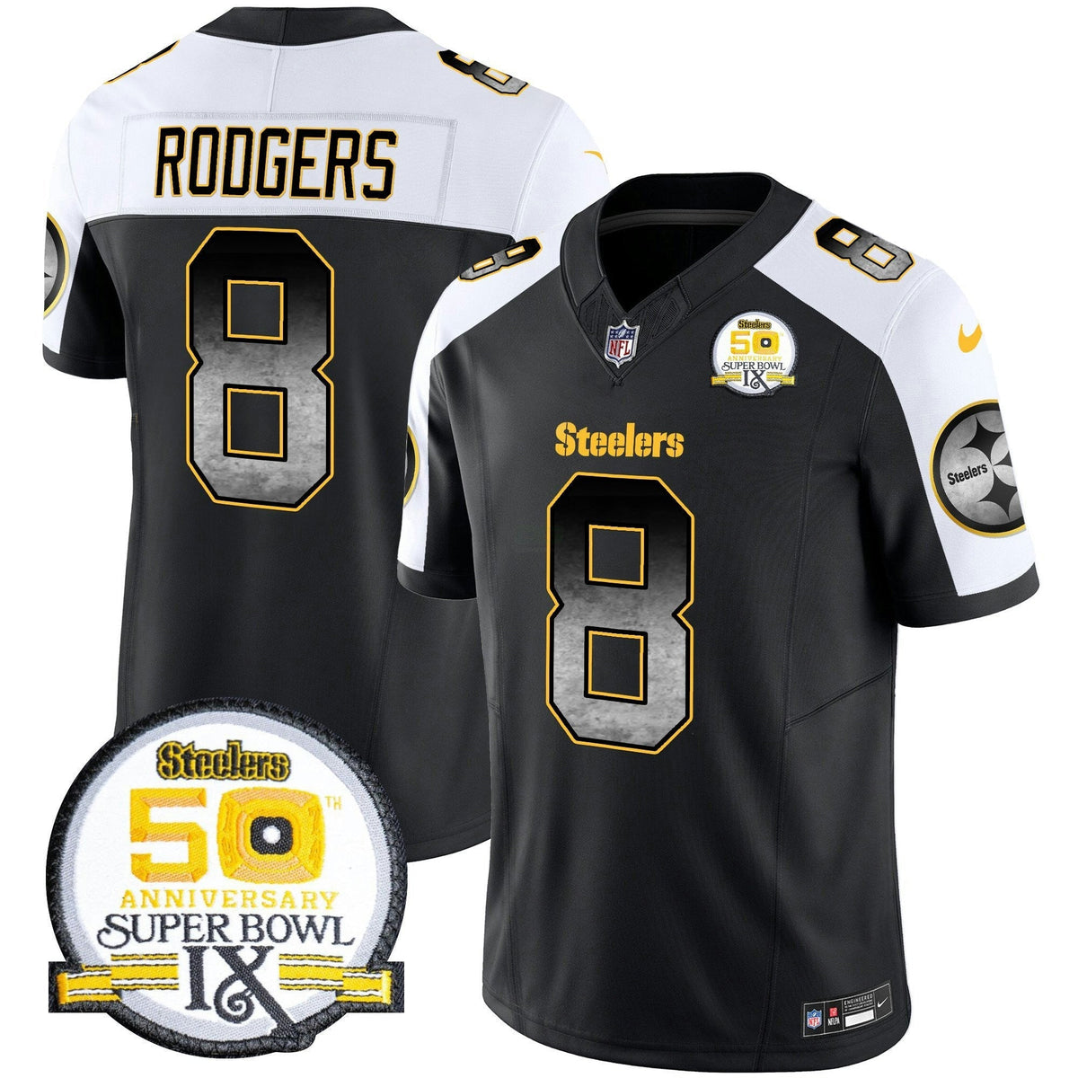 NFL Men’s Arch Smoke 50th Anniversary Of Super Bowl IX Patch Vapor Limited Jersey