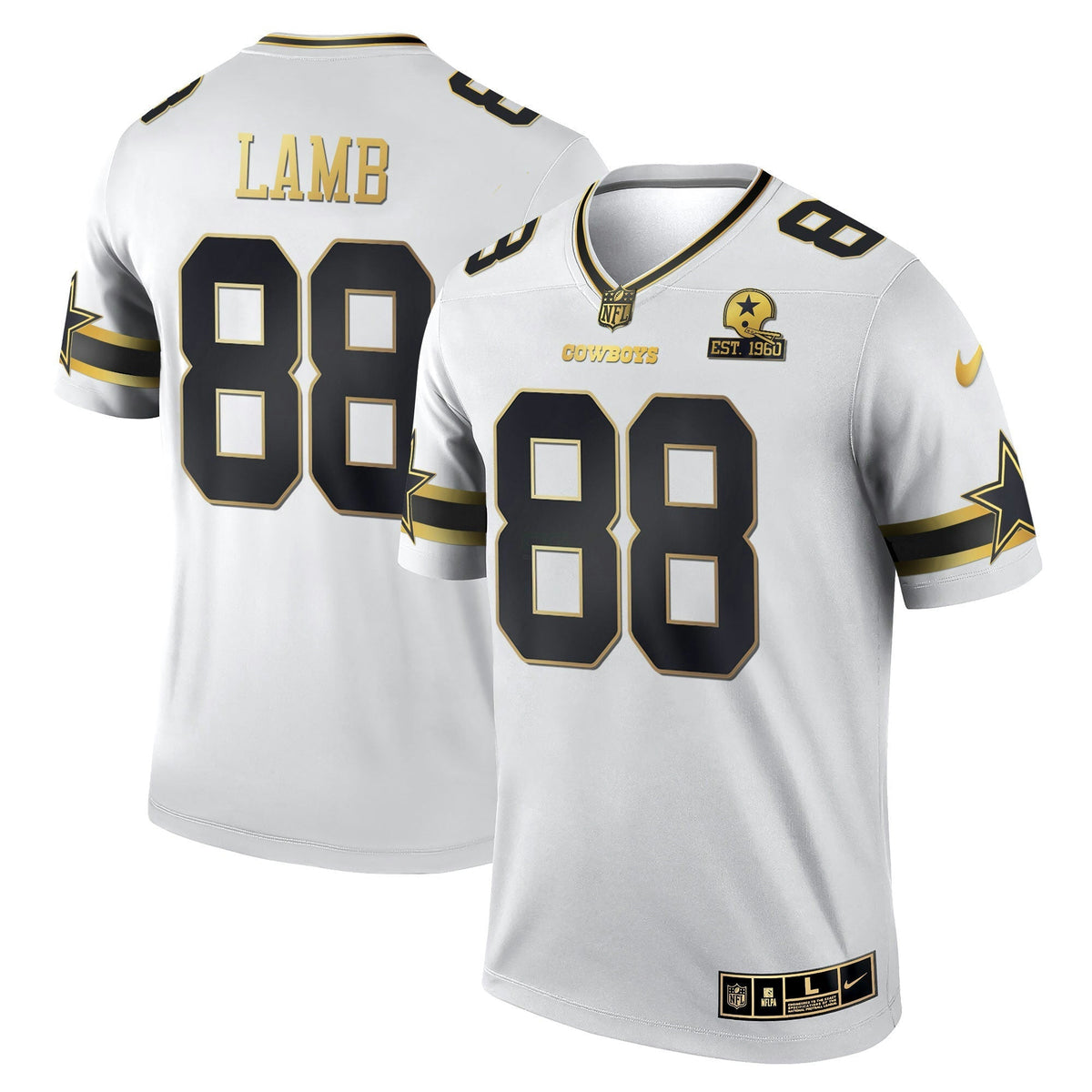Jersey NFL Men’s Black & White Gold Game Team Est 1960 Patch