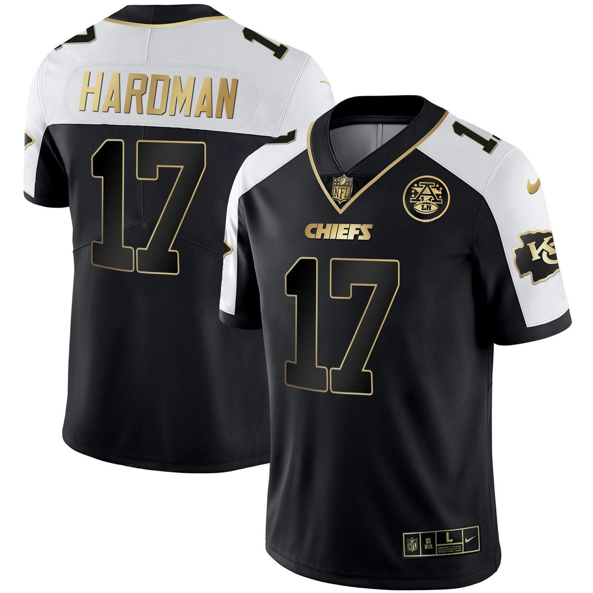 Jersey NFL Kansas City Chiefs Men’s White Gold & Black Gold