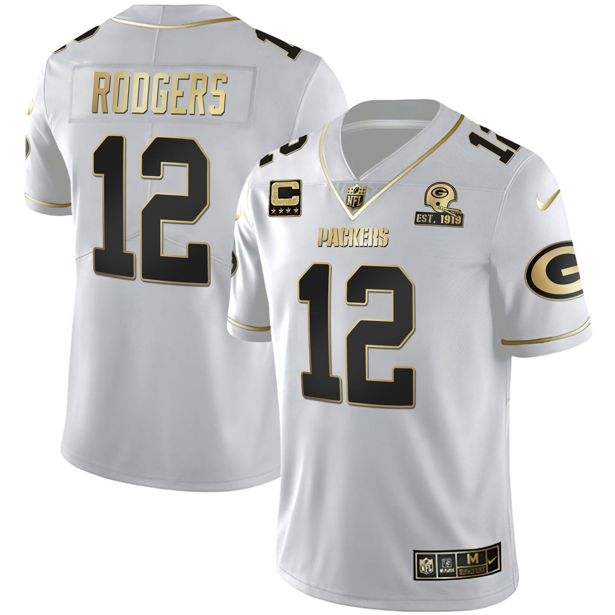 Jersey NFL Men’s White Gold & Black Gold Est 1919 Patch