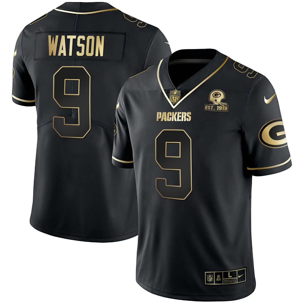 Jersey NFL Men’s White Gold & Black Gold Est 1919 Patch