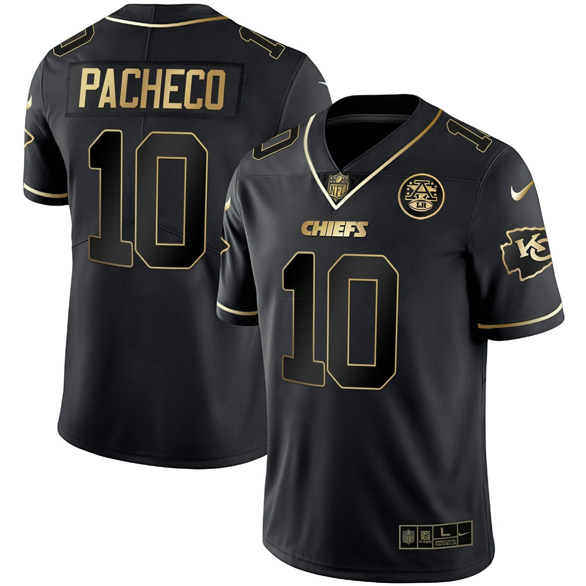 Jersey NFL Kansas City Chiefs Men’s White Gold & Black Gold
