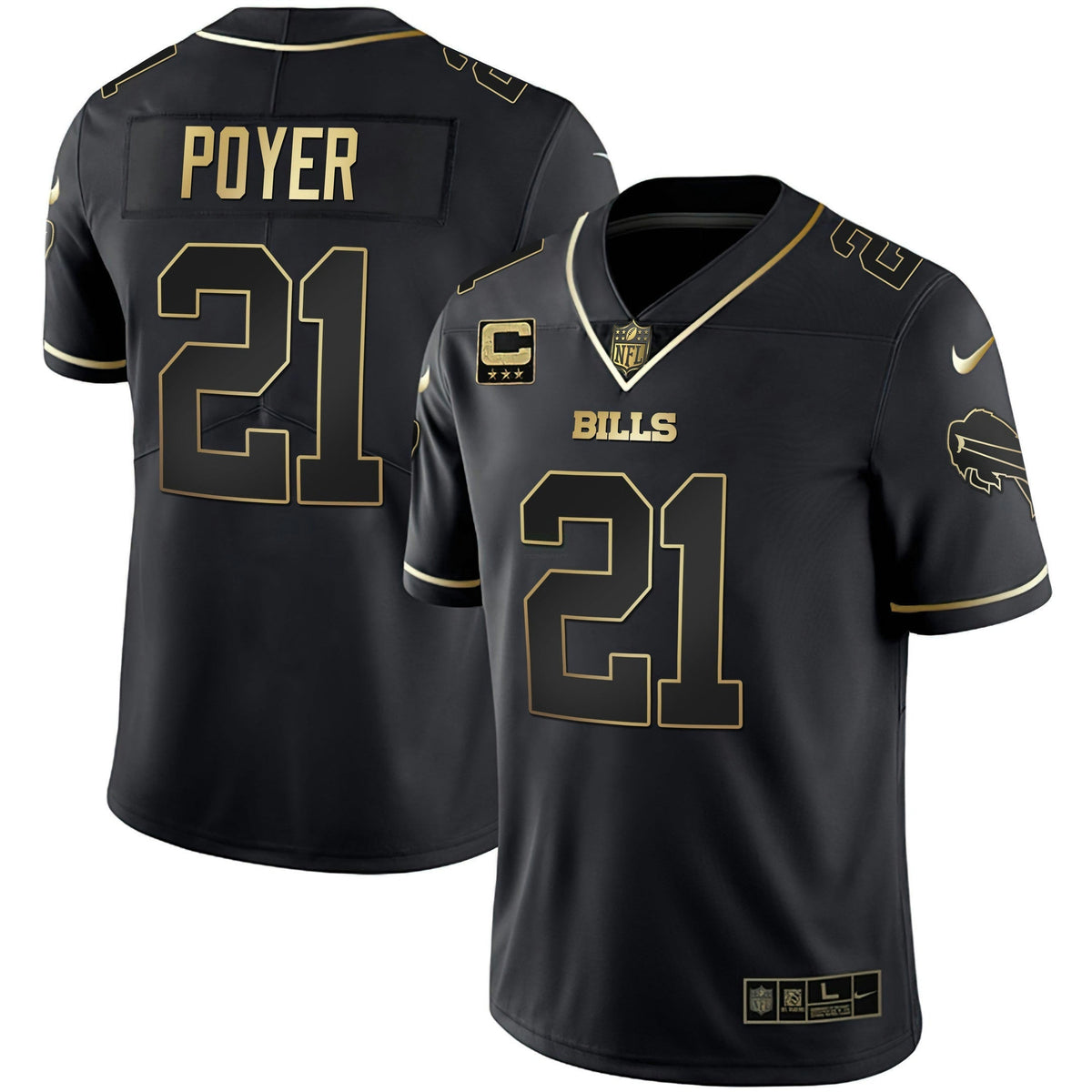 Jersey NFL Buffalo Bills Men’s White Gold & Black Gold