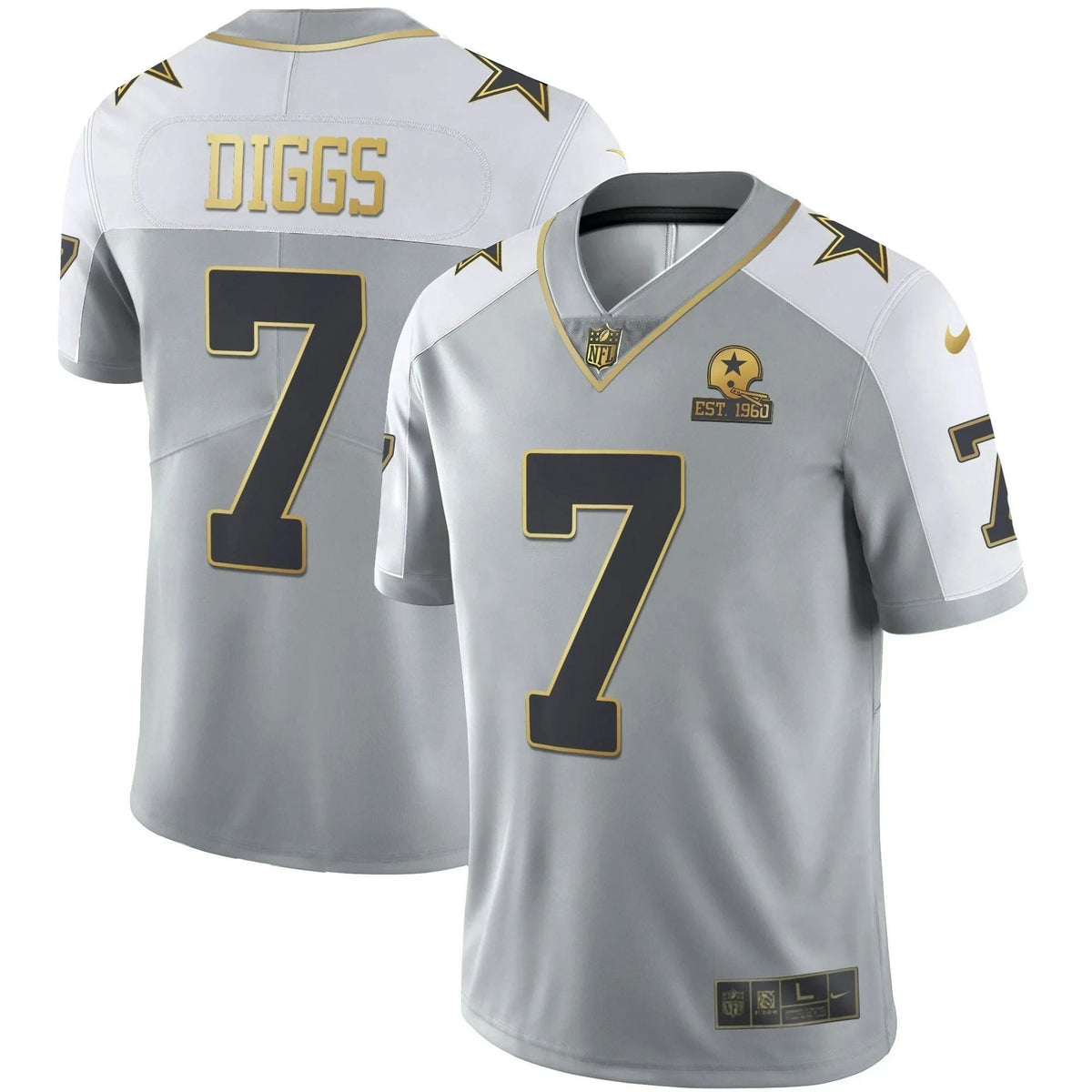 Jersey NFL Men’s Gray Gold Vapor Est 1960 Patch - Gray Gold