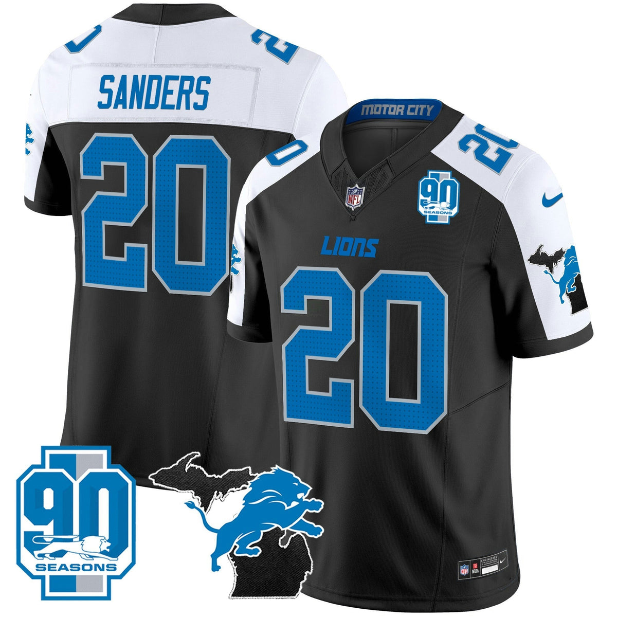 NFL Men’s Detroit 2025 Michigan & 90th Year Patch Vapor Jersey