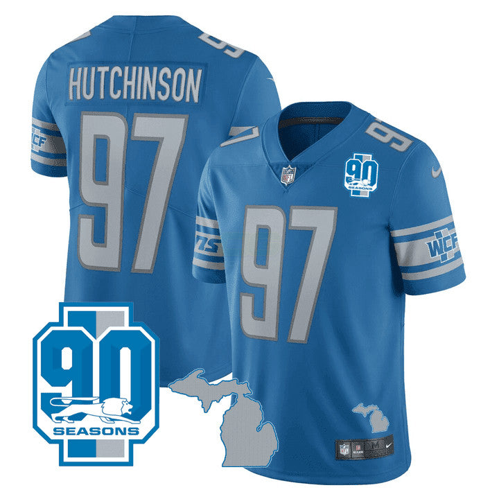 NFL Men’s Detroit Michigan State & 90th Year Patch Jersey