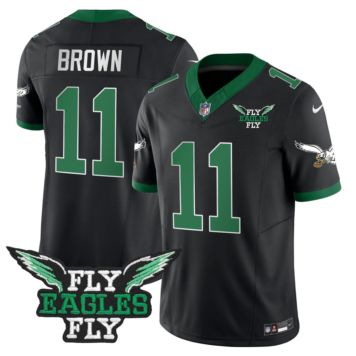 NFL Men’s Fly Fly Patch Throwback Kelly Green Vapor Jersey