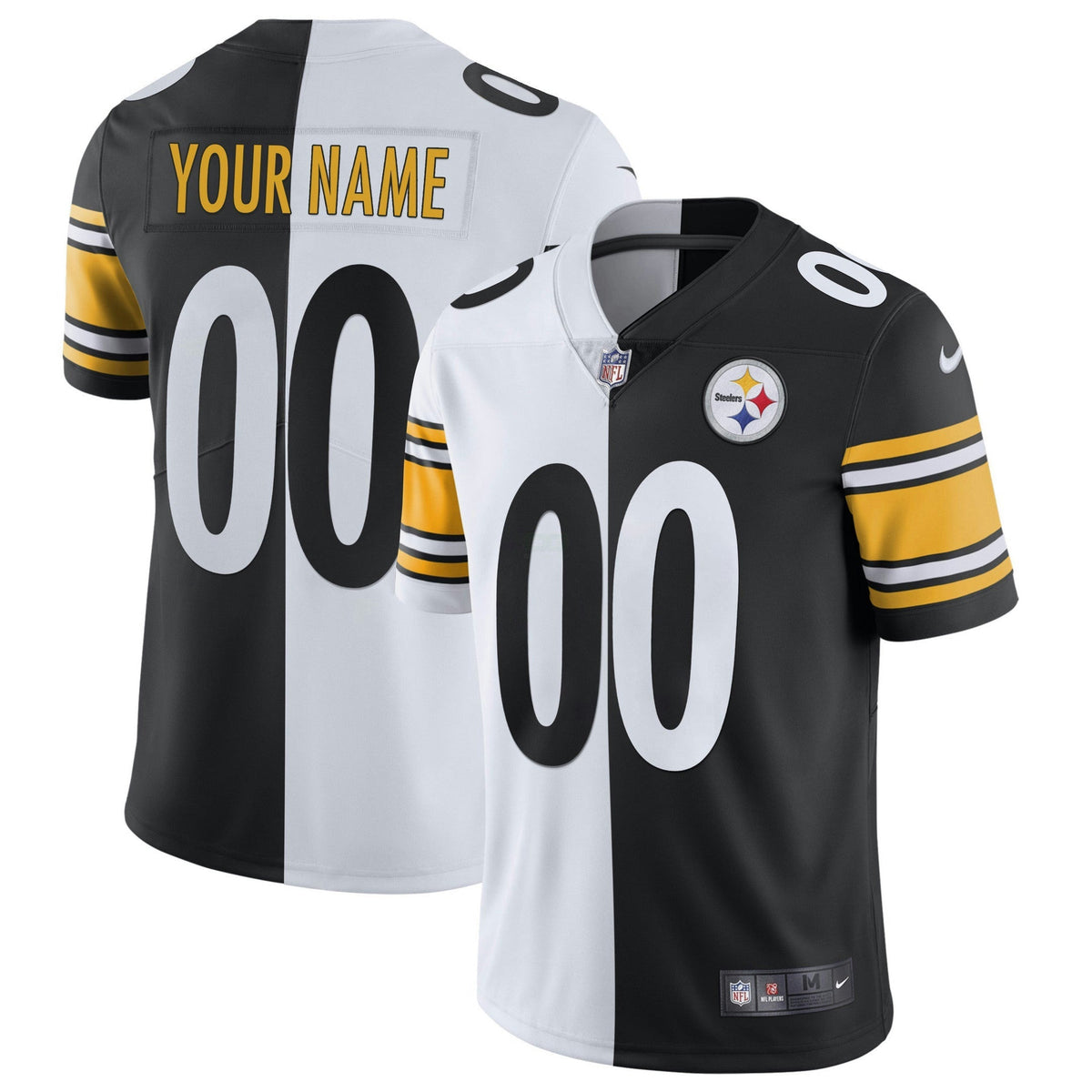 Jersey NFL Men’s Gold and Split Custom Name and Number