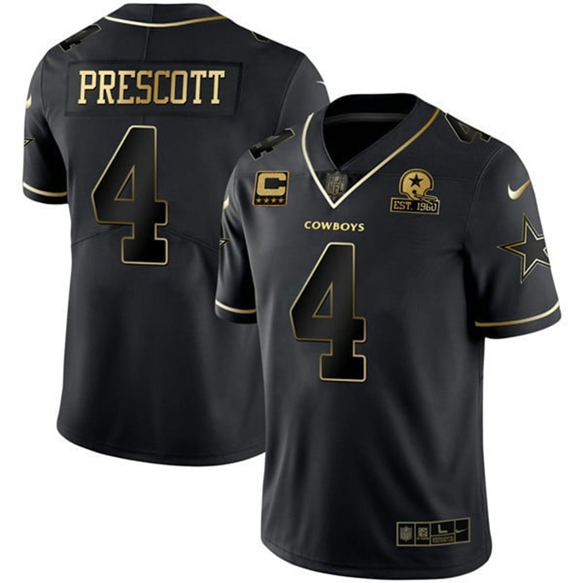Jersey NFL Men’s Gold & Split Vapor Limited Est 1960 Patch